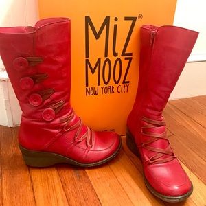 Miz Mooz red leather boots, size 6
